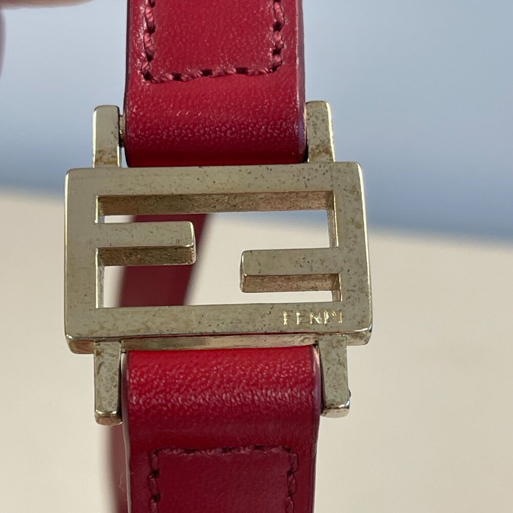 Fendi Vintage Zucchino Baguette Shoulder Bag - Red - Preowned - Picture 9 of 11